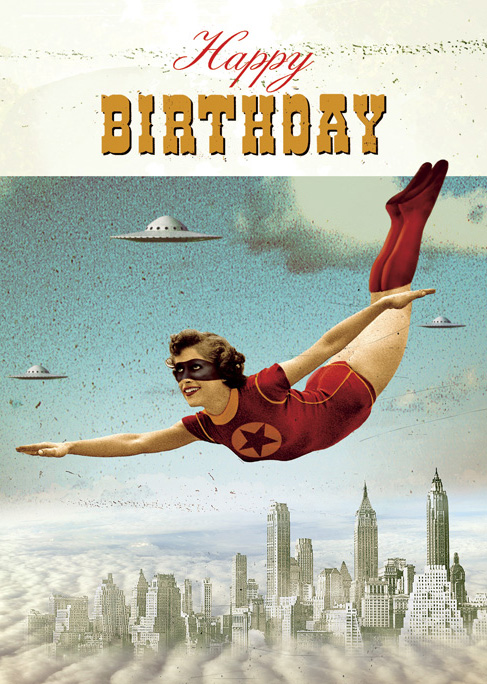 Birthday Superhero Greeting Card by Max Hernn